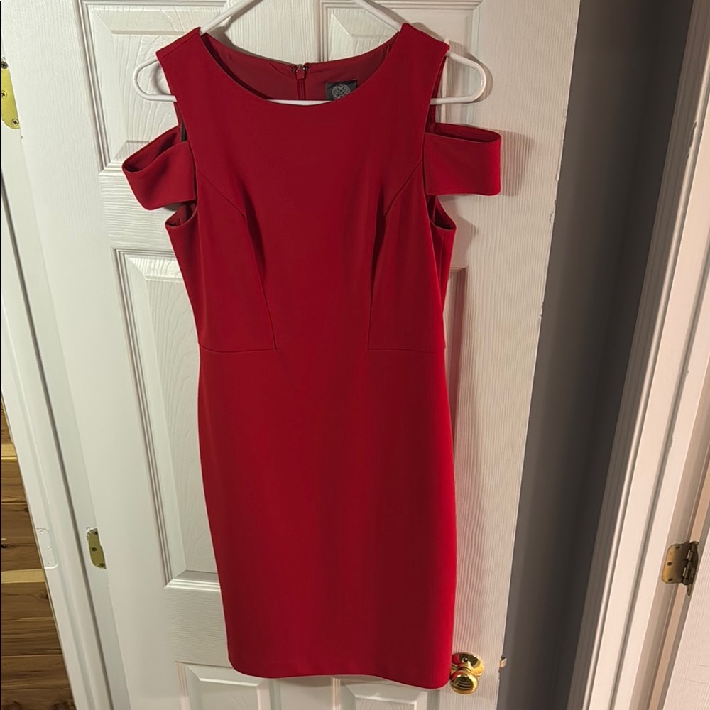Vince Camuto Red Women's shift Dress with cut out sleeves